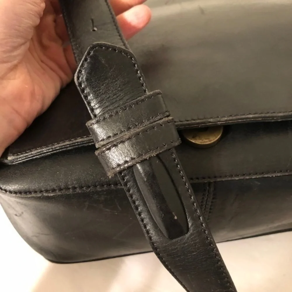 COACH vintage black leather made in Italy rare!